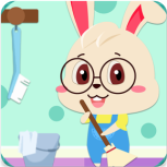 宝宝学打扫游戏玩起来非常的轻松，卡通的游戏画面非常的吸引人，这里的角色非常的可爱，玩家可以一眼喜欢上这里。多种不同任务可以完成，在这里跟随小兔子一起做家务吧，可以清洗各种物品，让你学会各种操作，快来游戏中体验吧。