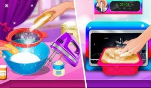 女孩化妆和蛋糕-图1