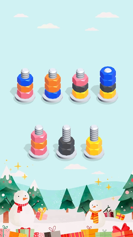 螺丝和螺母彩色排序-图1